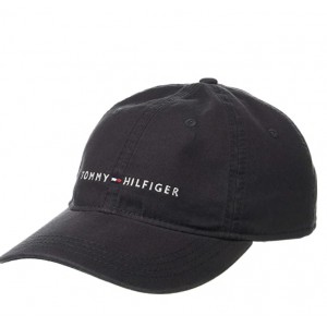 Tommy Hilfiger Men's Logo Dad Baseball Cap- Charcoal